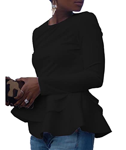 トップス Acka. peplum loose sweat black 31o3266Gs+L.jpg